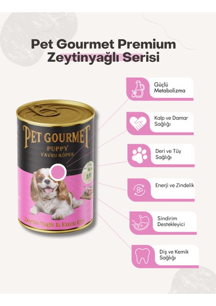 Zeytin Yağlı ve Kuzu Etli Konserve Yavru Köpek Maması