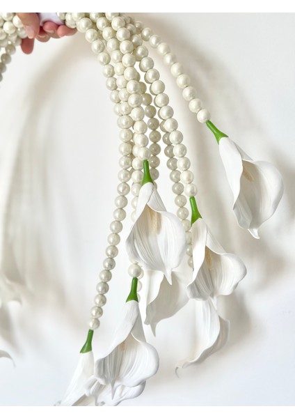 Sarkan Incili Gala Gelin Çiçeği - Özel Tasarım Gelin Buketi - El Buketi - El Çiçeği - 16 Adet Gala fiyatları