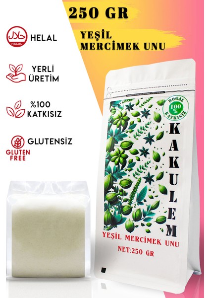 Glutensiz Sertifikalı Yeşil Mercimek Unu 250 gr
