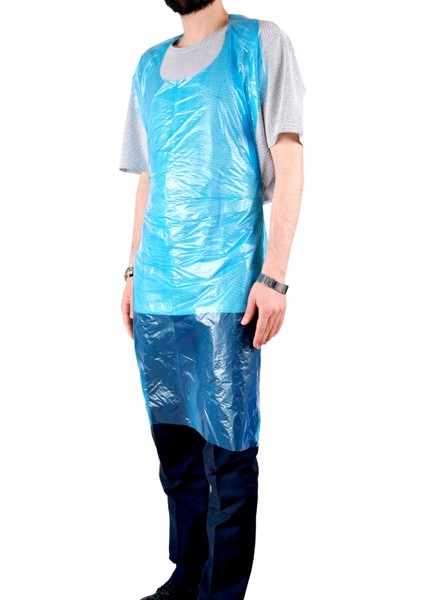 Tek Kullanımlık Naylon Kasap Önlüğü Mavi 1000 Adet (1 Koli)