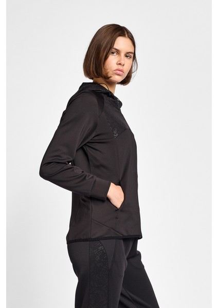 Kadın Koşu Fermuarlı Kapüşonlu Sweatshirt 25B-2001