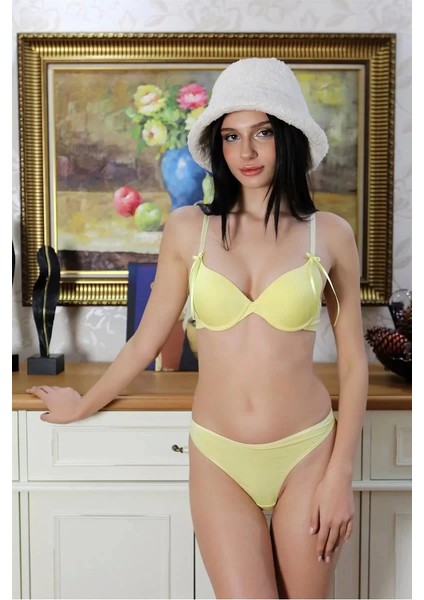 Kadın Destekli Sütyen Takım Sarı