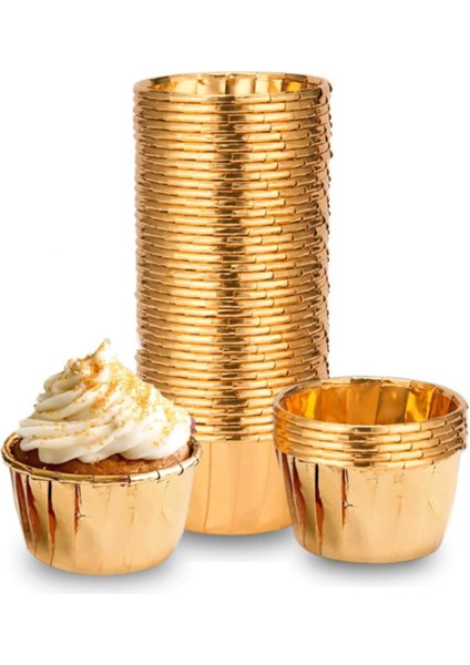 At Market Dolphin Altın Muffin Kek Kapsülü 25'li