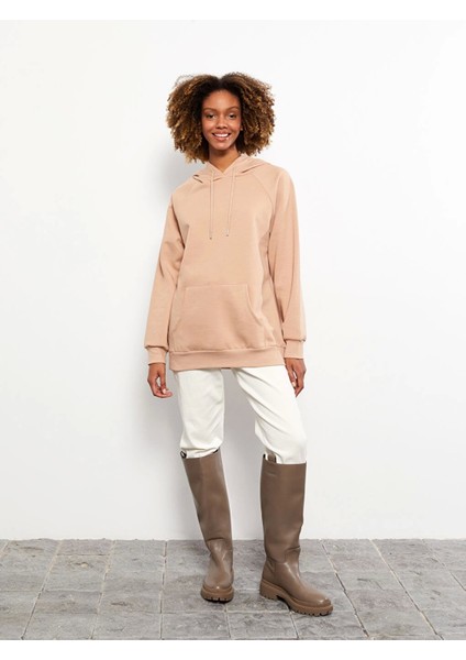 Lcw Vision Kahverengi Kadın Kalın Hoodie modelleri