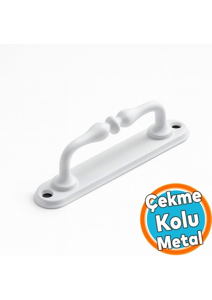 Metal Kapı Çekme Kolu 12 cm Dolap Mobilya Dolap Çekmece Tutamağı Kulp Saclı Kulpları Beyaz
