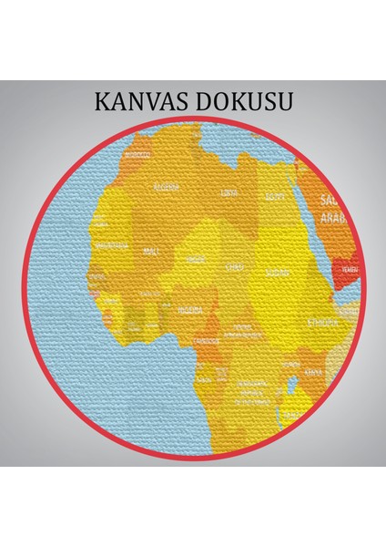 Dünya Haritası Dekoratif Kanvas Tablo 1072