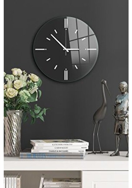 Cam Duvar Saati Yuvarlak 1060 30 x 30 cm