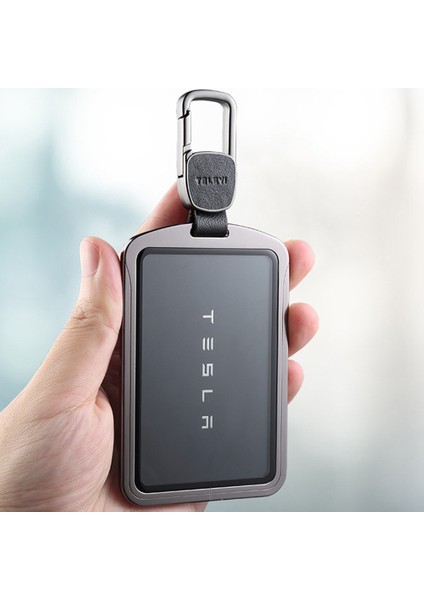 Tesla Için Alüminyum Alaşımlı Temperli Cam Anahtar Kart Tutucu Anahtarlık-Sapphire (Yurt Dışından) fiyatları