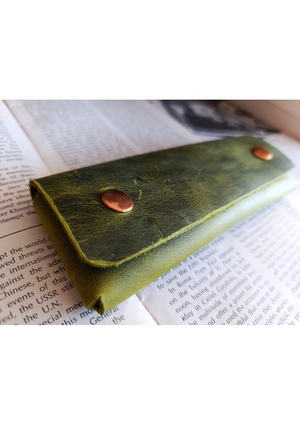 Crazy Gerçek Deri Tamamen El Emeği Özel Kalemleriniz Için Kalemlik Kalemkutu (15.5x6.5 ) 7m4