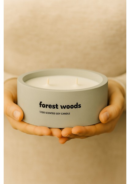 Dekoratif El Yapımı Yatay Mum : Çift Fitilli : Kokulu Soya Mum : Forest Woods fiyatları