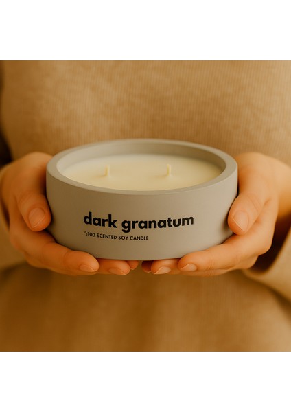Dekoratif El Yapımı Yatay Mum : Çift Fitilli : Kokulu Soya Mum : Dark Granatum fiyatları