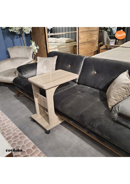 Tekerlekli Mdfc Yan Sehpa