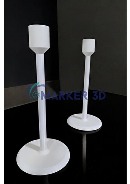 Tarz Mumluk 2'li Set 3D Baskı Modern Tasarım Plastik Malzeme ile Şık Beyaz Renkli fiyatları