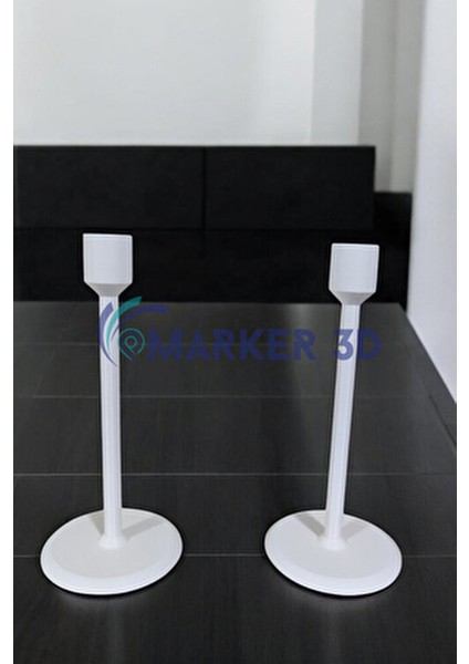 Tarz Mumluk 2'li Set 3D Baskı Modern Tasarım Plastik Malzeme ile Şık Beyaz Renkli indirimleri