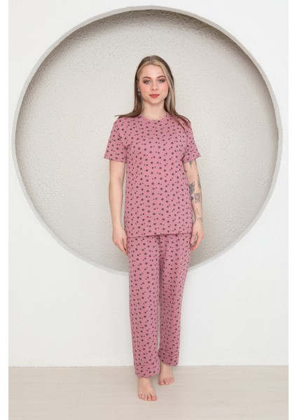 Pembe Yıldızlı Kısa Kollu Yazlık Pijama fiyatları