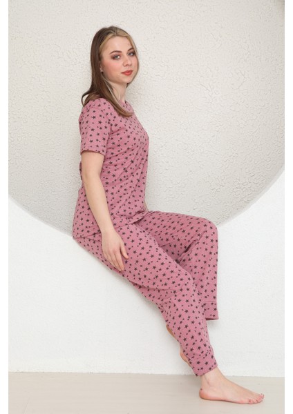 Pembe Yıldızlı Kısa Kollu Yazlık Pijama fırsatları