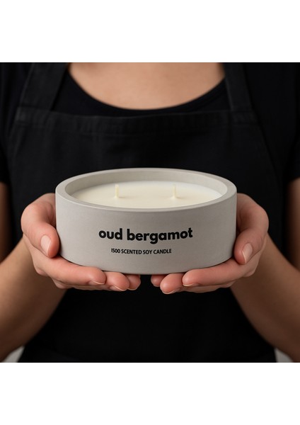 Dekoratif El Yapımı Yatay Mum : Çift Fitilli : Kokulu Soya Mum : Oud Bergamot fiyatları