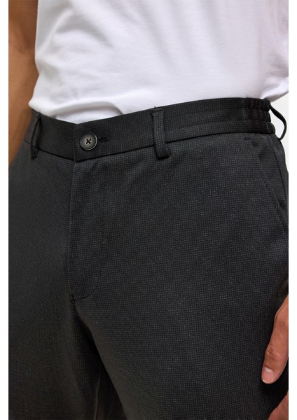 Siyah Slim Armürlü Jogger Pantolon modelleri