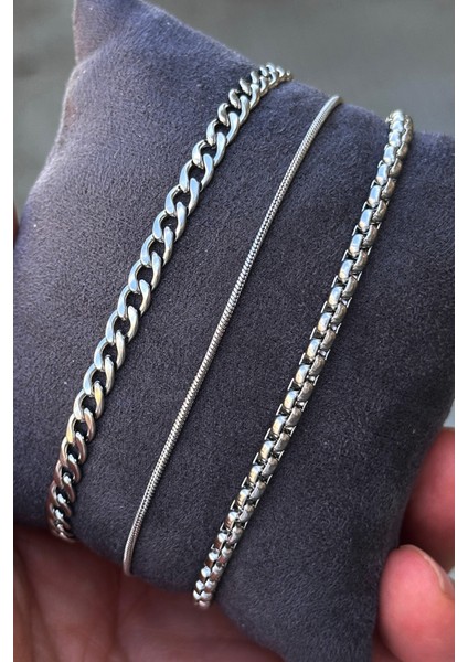 3 Adet Paslanmaz Çelik Bileklik Set Eşe Arkadaşa Sevgiliye Hediye SCB81 modelleri