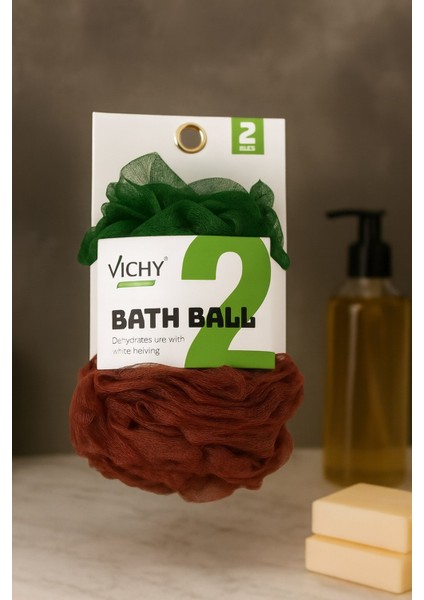 Vıchy Renkli Banyo Lifi VCH-6579 Kartelalı 2li Set X80