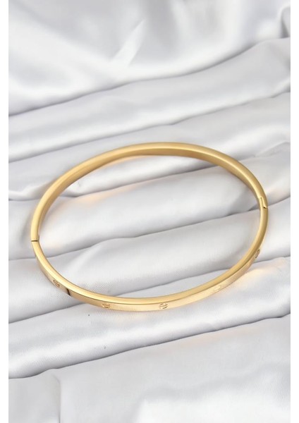 316L Çelik Gold Renk 65 mm Ince Kadın Kelepçe Bileklik - TJ-BB7915 fiyatları