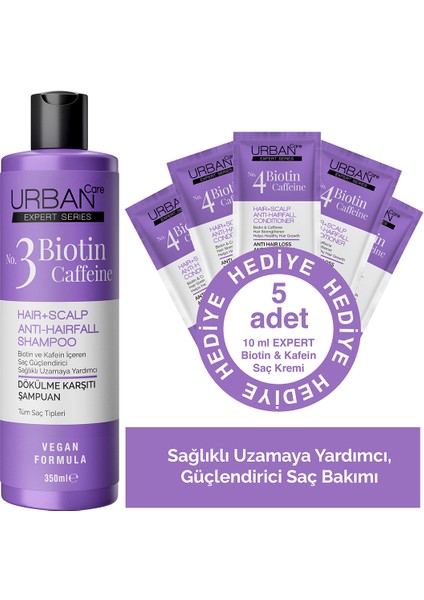 Expert Biotin ve Caffein Dökülme Karşıtı Şampuan + Saç Kremi Hediyeli