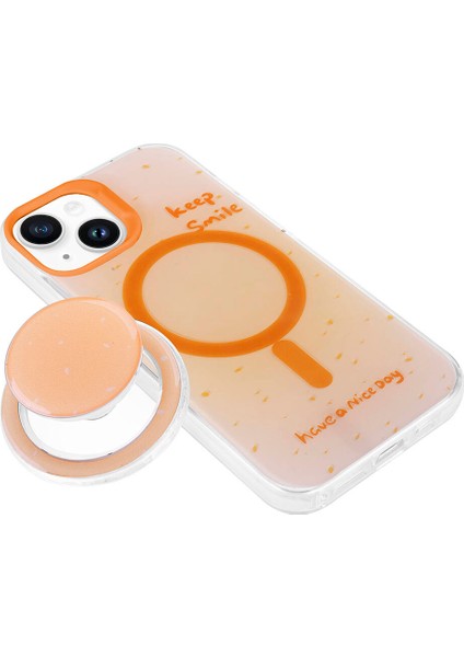 Apple iPhone 15 Uyumlu Magsafe Özellikli Tak Çıkar Soketli Tiktok Kapak Turuncu fiyatları