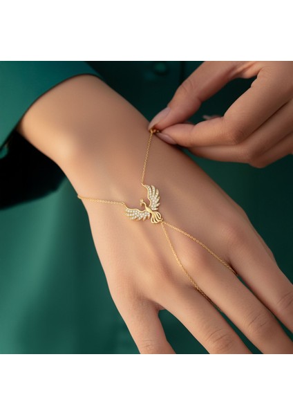 Anka Kuşu Altın Kaplama Gümüş Şahmeran