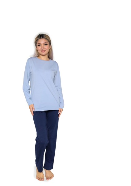 Kadın Uzun Kol Penye Pijama Takımı Lila