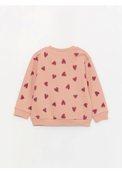 Lcw Baby Pembe Bisiklet Yaka Uzun Kollu Baskılı Kız Bebek Sweatshirt ve Tayt 2'li Takım fırsatları