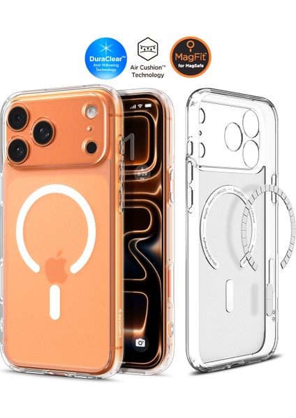 iPhone 17 Pro ile uyumlu ince MagSafe Kılıf Ultra Hybrid Sararma Karşıtı DuraClear™ Hava Kanalı Teknolojisi™ Askeri Sınıf Koruma MagFit Frost White Mat Kapak - ACS10070