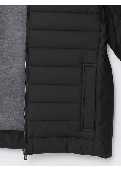 Lcw Vision Siyah Slim Fit Dik Yaka Erkek Deri Görünümlü Mont