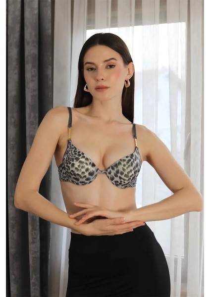 Kadın Destekli Balenli Desenli Sütyen Gri fırsatları