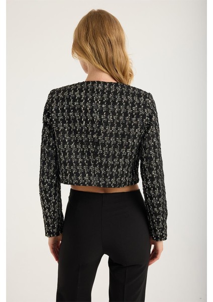 Buklet Yaldız Payetli Kısa Ceket indirimleri