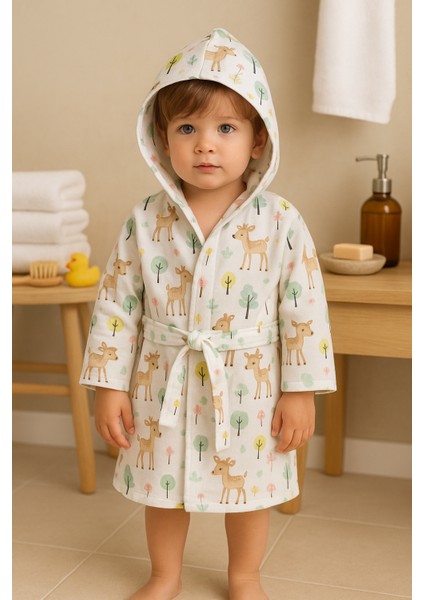 %100 Pamuk Müslin Kumaştan Bebek Panço