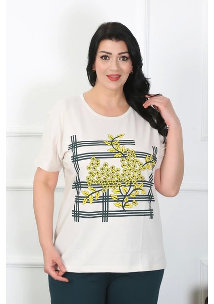 Kadın Büyük Beden Krem Pijama Takımı fiyatları