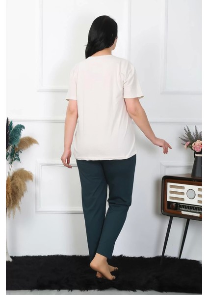 Kadın Büyük Beden Krem Pijama Takımı fırsatları