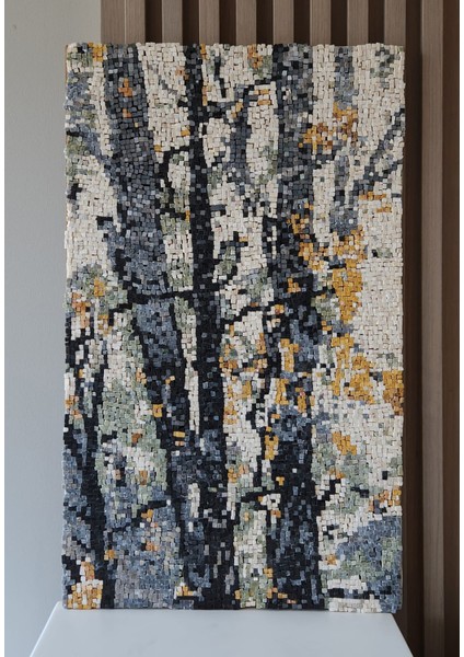 Ağaç Desenli Mozaik Taş Tablo