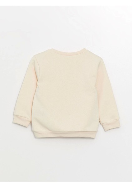 Lcw Kids Ekru Bisiklet Yaka Çiçekli Kız Çocuk Sweatshirt ve Pantolon 2'li Takım indirimleri