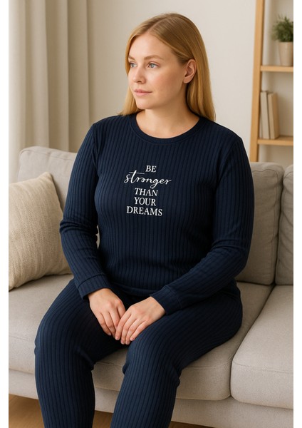 Siyah Kadın Büyük Beden Pijama Takımı