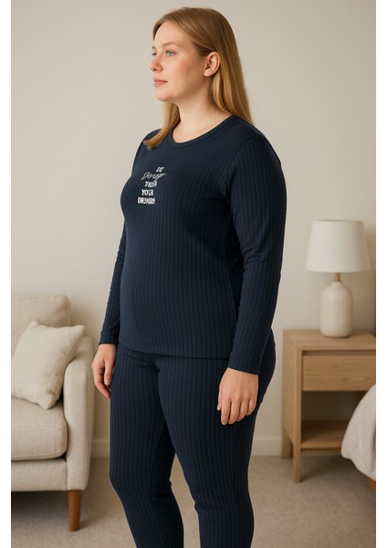 Siyah Kadın Büyük Beden Pijama Takımı modelleri