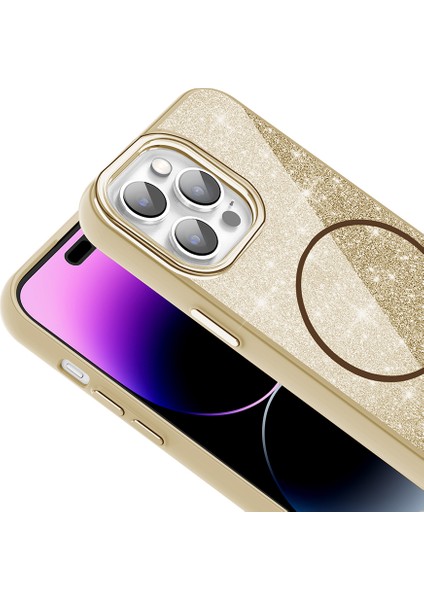 Apple iPhone 16 Pro Uyumlu Magsafe Özellikli Okso Kapak Gold modelleri