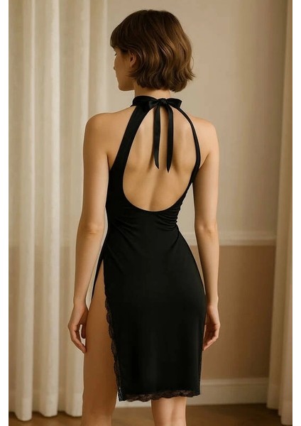 Venlisa Yanları Yırtmaçlı Dantel Detaylı Kadın Elbise V2800 modelleri