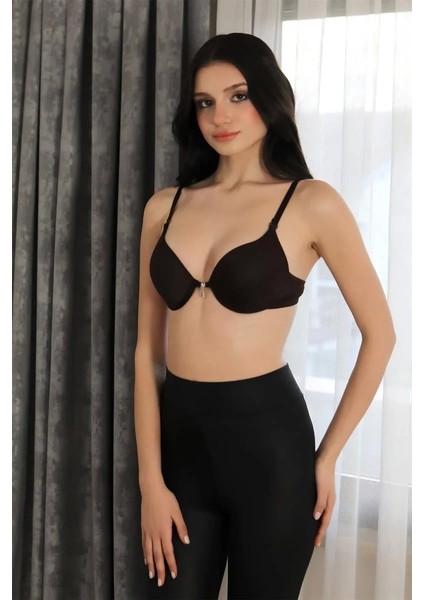 Kadın Destekli Balenli Taş Detaylı Sütyen Kahve modelleri