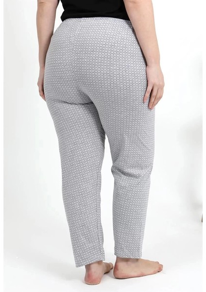 Kadın Pamuklu Büyük Beden Alt Pijama Gri