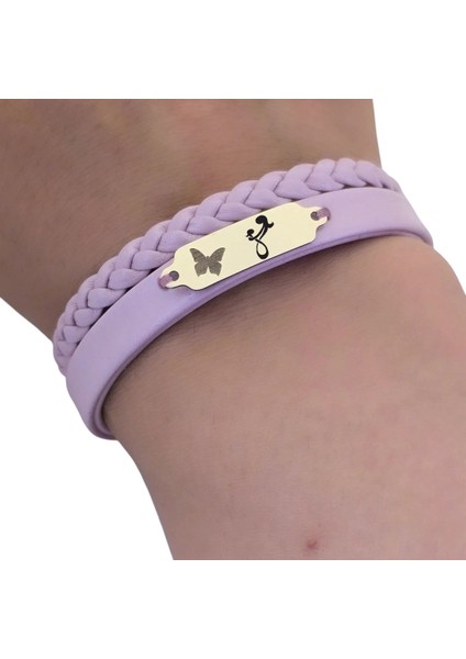 14 Ayar Altın Plakalı Anne Sevgisi Temalı Açık Mor Derili Kelebek Figürlü Hediye BILEKLIK-655SEMBOL fırsatları