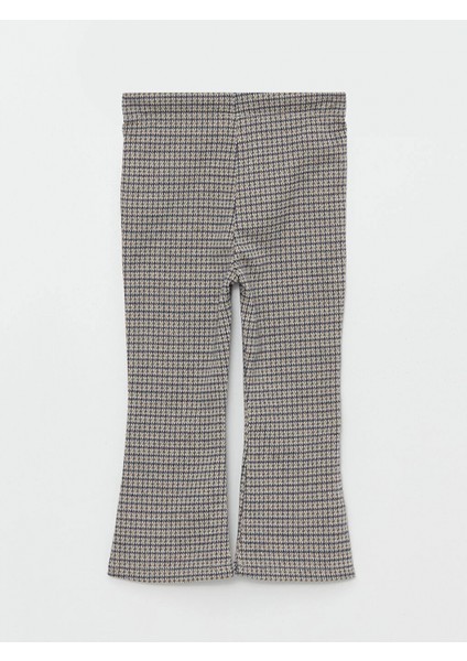 Lcw Kids Bej Bisiklet Yaka Uzun Kollu Baskılı Kız Çocuk Sweatshirt ve Tayt 2'li Takım