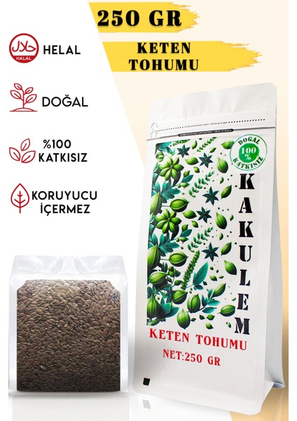 Sertifikalı Temiz Katkısız Keten Tohumu 250 gr