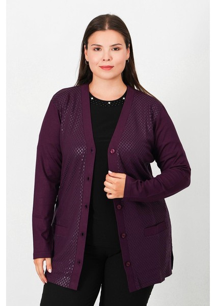 Merserize Deri Baskı Desenli Düğmeli Hırka fiyatları