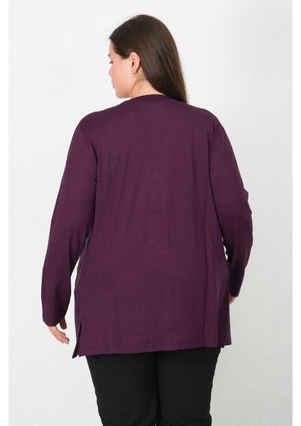 Merserize Deri Baskı Desenli Düğmeli Hırka fırsatları